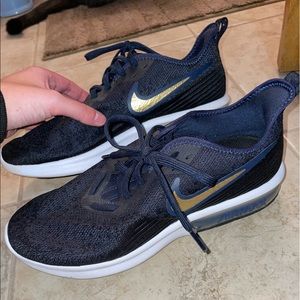 Navy Blue & Gold Nikes